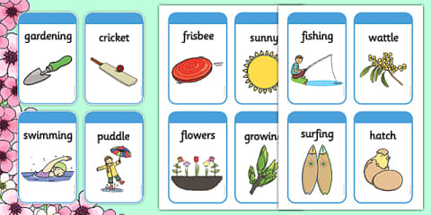Spring Word With Pattern Insect Words and Picture Tracing Worksheets for PreK-K