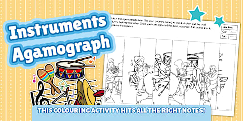 Colouring Activity String Instruments String Instruments Colouring Sheet