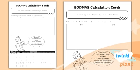 Order of Operations BODMAS BIDMAS Examples Teaching Pack
