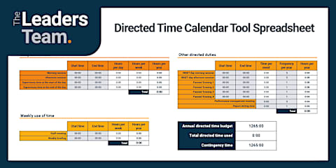 Directed Time Calendar Template