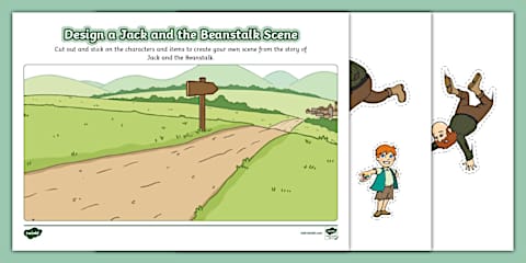 Jack and the Beanstalk Colour and Cut Activity