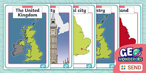 Geo Wonderers KS1 The UK Physical Features Word Mat Lesson Three