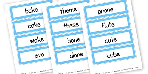 Phase 5 e_e Split Digraph Flashcards Real and Nonsense e_e Words