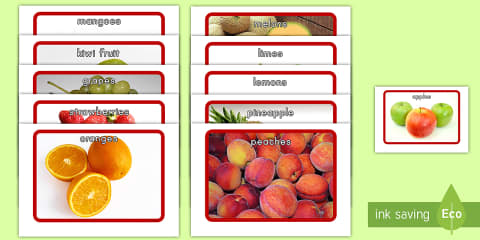 Fruit Flashcards Spanish