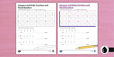 Compare and Order Fractions Activity
