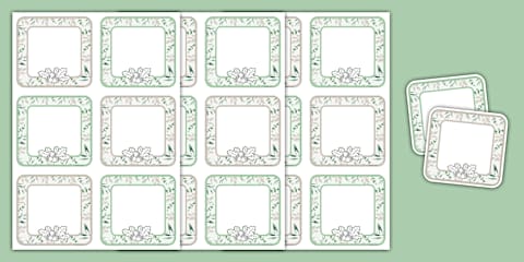 Muted Botanical Themed Acorn Labels