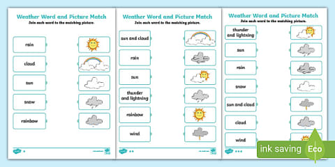 Sentence Matching Activity Weather Matching Activity