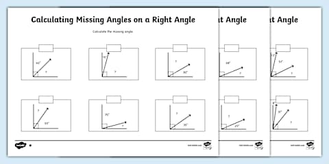 Calculate Missing Angles around a Point Maths Activity Sheets