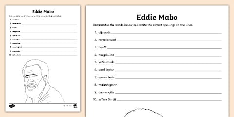 National Reconciliation Week Eddie Mabo Question Cube Activity
