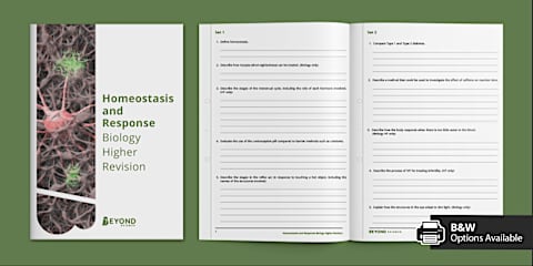 AQA GCSE Biology 5: Homeostasis and Response Higher Knowledge Organiser ...