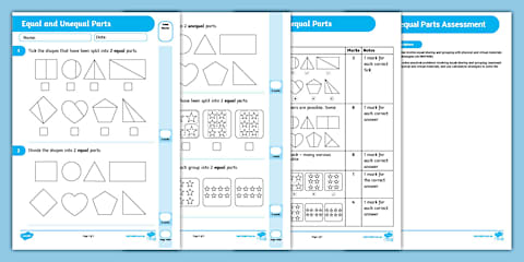 Equal and Unequal Parts Activity Sheet