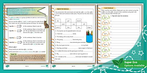 Using the Suffixes -s and -es (Ages 5 - 6)