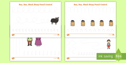 Sheep Pencil Control Sheets