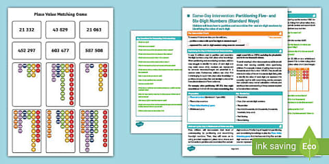 Year 5 Maths Same-Day Intervention Plan: Reading and Writing Five- and ...