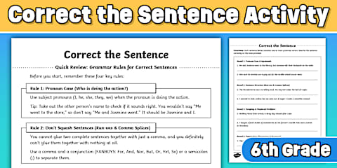 Spot the Grammatical Errors Exit Ticket for 6th-8th Grade