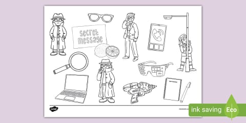 Secret Agent Coloring Secret Agent Training Colouring Page