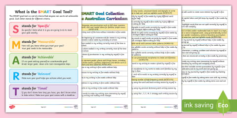 Year 3 Smart Goals Writing Teacher Guidance and Collection