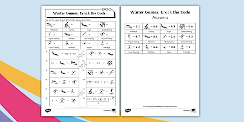 LKS2 Winter Games Crack the Code Worksheet