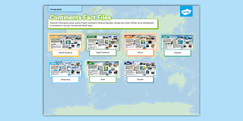 KS1 Geography Continents of the World Fact File Posters