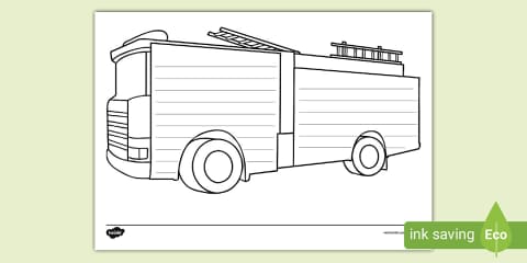 Fire Truck Folding Writing Template