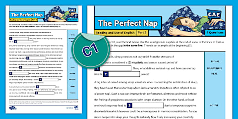 C1 Advanced (CAE) - Reading and Use of English Part 4 - Practice Sheet ...