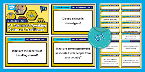 C1 Advanced (CAE) - Speaking Part 1 - Cards (Free time, Travel ...
