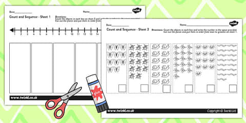 Minibeasts Scene Labelling Cut and Stick Worksheet