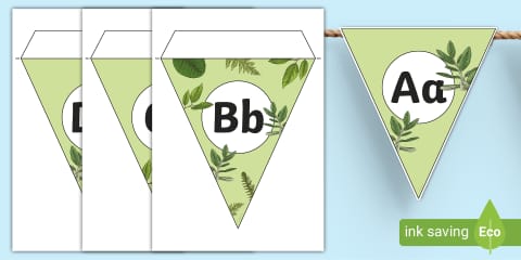 Muted Botanical Themed Writing Corner Display Bunting