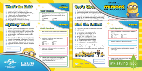 Minions 2: Minion Riddles 60-Second Reads Activity Pack [Ages 5-7]