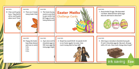 Year 4 Easter Maths Challenge Cards