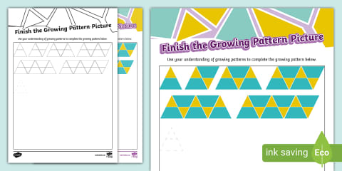 Second Grade Growing Geometric Patterns Worksheet