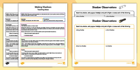 Light and Shadows Worksheet for 3rd-5th Grade