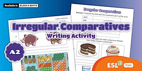 ESL Irregular Superlative Forms Writing Activity [Kids, A2]