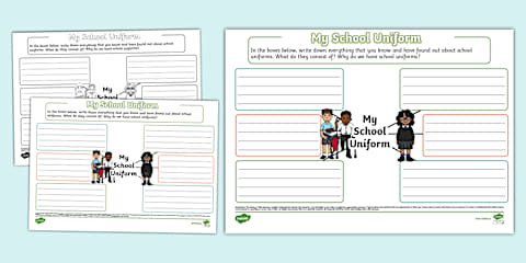 My School Uniform Activity Sheet