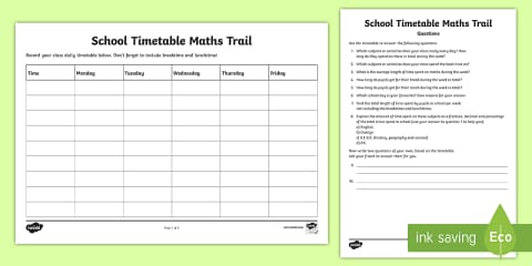 The Bakery Activity Sheet (Time)