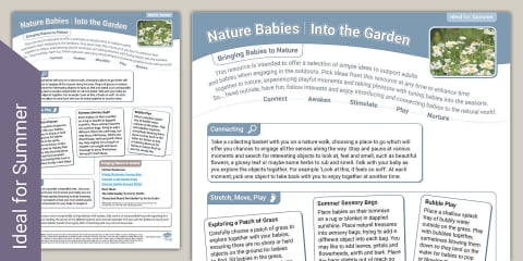 EYFS Ages 0-2 Outdoor Learning Through the Seasons Topic Planning Webs Pack