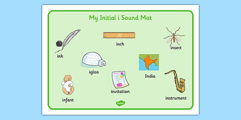 Initial i Sound Playing Cards