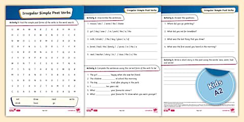 ESL Past Simple Tense Lesson [Kids, A2]