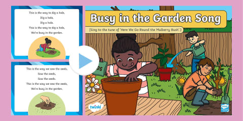 EYFS Busy in the Garden Song Adult Input Plan and Resource Pack