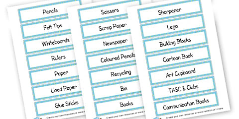 Editable Multicoloured Star Drawer Labels