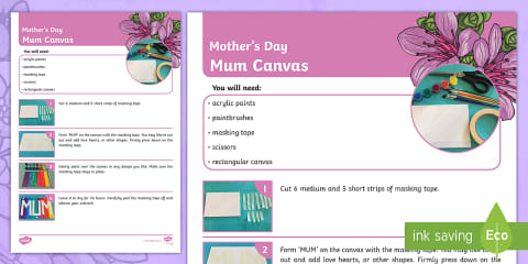 Mother's Day Mum Canvas Craft Instructions PowerPoint