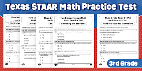 Fourth Grade Math Practice Tests Pack | Texas STAAR Test Prep