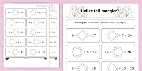 Addisjon og subtraksjon opp til 100 | Aktivitetsark