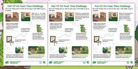 KS1 Fee! Fi! Fo! Fum! Mental Calculations Mosaic Worksheet