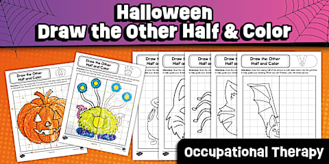 Visual Procssing Fall Draw the Other Half and Color: Visual Closure Skills and Visual ...
