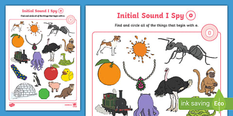 Initial Sounds I Spy m, d, g, o, c, k Activity Pack