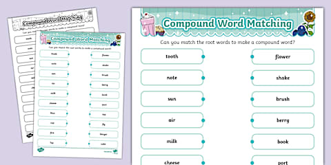 Compound Words Interactive Matching Game
