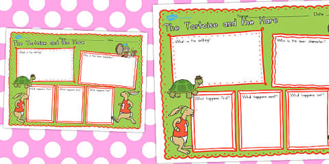 The Tortoise and the Hare Cut and Paste Story Worksheet