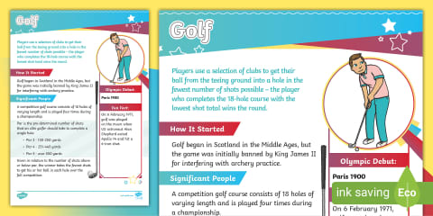 Golf Lesson Digrams Golf Diagram Activity Pack