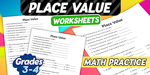 Third Grade Place Value Color by Number Worksheets